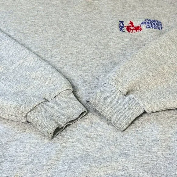 Retro 90's PRCA Prairie Pro Rodeo Circuit Gray Crewneck Sweatshirt Unisex Large - Picture 4 of 8